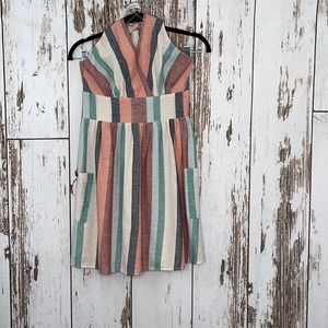 Multi-Colored Cotton & Linen Sundress S